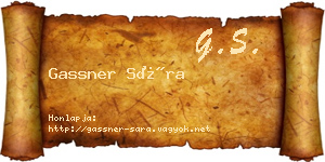 Gassner Sára névjegykártya